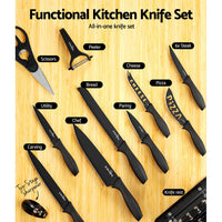 Thumbnail for 5-Star Chef 17PCS Kitchen Knife Set Stainless Steel Non-stick with Sharpener