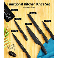 Thumbnail for 5-Star Chef 7PCS Kitchen Knife Set Stainless Steel Non-stick with Sharpener