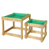 Thumbnail for Keezi Kids Sandpit Wooden Sandbox Sand Pit Water Table Outdoor Toys 101cm