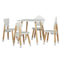 Thumbnail for Keezi 5PCS Kids Table and Chairs Set Children Activity Study Play Desk White