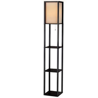 Thumbnail for Artiss Floor Lamp 3 Tier Shelf Shelf Storage LED Light Stand Home Room Vintage Black