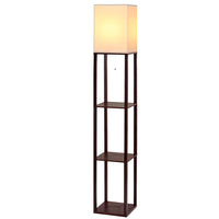 Thumbnail for Artiss Floor Lamp 3 Tier Shelf Storage LED Light Stand Home Room Vintage White