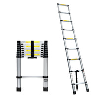 Thumbnail for Giantz 2.6M Telescopic Ladder Aluminium Extension Extendable Steps Adjustable Height