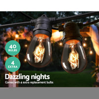 Thumbnail for 38m LED Festoon String Lights Outdoor Christmas Wedding Waterproof Garden Decor