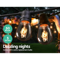 Thumbnail for 47m LED Festoon String Lights Outdoor Christmas Wedding Waterproof Garden Decor