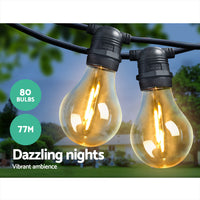 Thumbnail for 77m LED Festoon String Lights Outdoor Christmas Decorations Wedding Garden Party