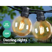 Thumbnail for Jingle Jollys 23m LED Festoon String Lights 20 Bulbs Kits Wedding Party Christmas G80