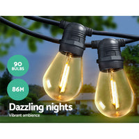 Thumbnail for Jingle Jollys 86m LED Festoon String Lights Christmas Wedding Party Outdoor