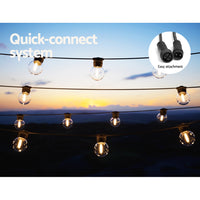 Thumbnail for 17m Solar Festoon Lights Outdoor LED String Light Christmas Wedding Decor 2 Pack