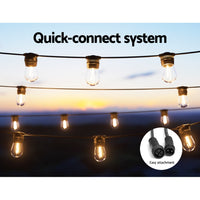 Thumbnail for 17m Solar Festoon Lights Outdoor LED String Light Christmas Party Decor 2pcs