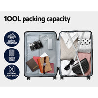 Thumbnail for Wanderlite 28'' Luggage Travel Suitcase Set TSA Carry On Hard Case Light Grey