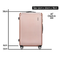 Thumbnail for Wanderlite 28'' Luggage Travel Suitcase Set TSA Carry On Hard Case Rose Gold