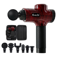 Thumbnail for Everfit Massage Gun 30 Speed 6 Heads Vibration Muscle Massager Chargeable Red