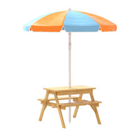 Thumbnail for Keezi Kids Outdoor Table and Chairs Picnic Bench Umbrella Set Water Sand Pit Box