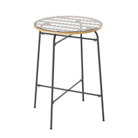 Thumbnail for Gardeon Outdoor Bar Table Wicker Dining Bistro Patio Balcony Glass Table Steel