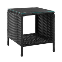 Thumbnail for Gardeon Coffee Side Table Wicker Desk Rattan Outdoor Furniture Garden Black