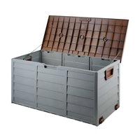 Thumbnail for Gardeon Outdoor Storage Box 290L Lockable Organiser Garden Deck Shed Tool Brown