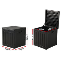 Thumbnail for Gardeon Outdoor Storage Box 80L Container Lockable Garden Toy Tool Shed Black