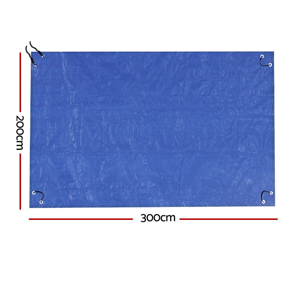 Aquabuddy Pool Cover 3x2m Above-ground Swimming Pool Blanket Blue