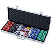 Thumbnail for 500pcs Poker Chips Set Casino Texas Hold'em Gambling Party Game Dice Cards Case