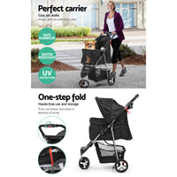 Thumbnail for i.Pet Pet Stroller Dog Pram Cat Carrier Large Travel Pushchair Foldable 3 Wheels