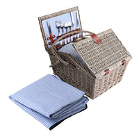 Thumbnail for Alfresco 4 Person Picnic Basket Set Baskets Insulated Blanket Bag