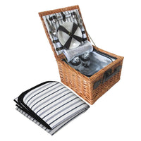 Thumbnail for Alfresco 2 Person Picnic Basket Set Vintage Outdoor Baskets Insulated Blanket