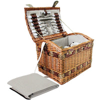 Thumbnail for Alfresco 4 Person Picnic Basket Set Storage Blanket