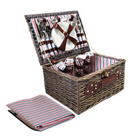 Thumbnail for Alfresco 4 Person Picnic Basket Set Insulated Blanket Bag