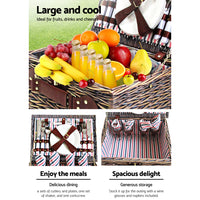 Thumbnail for Alfresco 4 Person Picnic Basket Set Insulated Blanket Bag