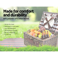 Thumbnail for Alfresco 4 Person Picnic Basket Set Insulated Blanket Bag