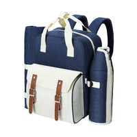 Thumbnail for Alfresco 4 Person Picnic Basket Set Backpack Bag Insulated Blue