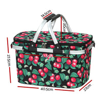 Thumbnail for Alfresco Picnic Basket Folding Bag Hamper Insulated Storage Food Cover