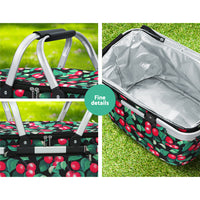 Thumbnail for Alfresco Picnic Basket Folding Bag Hamper Insulated Storage Food Cover