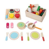 Thumbnail for Keezi Kids Kitchen Play Set Wooden Pretend Toys Cooking Utensils Pots Pans Food