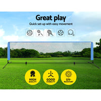 Thumbnail for Everfit 4m Badminton Tennis Net Portable Volleyball Kit Adjustable Height