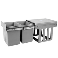 Thumbnail for Cefito Pull Out Bin Kitchen Double Basket 2X15L Grey