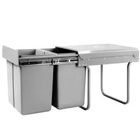 Thumbnail for Cefito Pull Out Bin Kitchen Double Basket 2X20L Grey