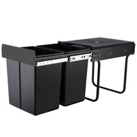 Thumbnail for Cefito Pull Out Bin Kitchen Double Basket 2X20L Black