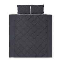 Thumbnail for Giselle Bedding Quilt Cover Set Diamond Pinch Black King