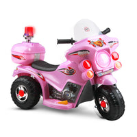 Thumbnail for Rigo Kids Electric Ride On Police Motorcycle Motorbike 6V Battery Pink