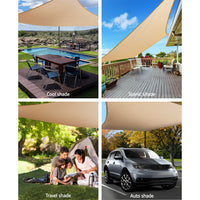 Thumbnail for Instahut Shade Sail 2x4m Rectangle 280GSM 98% Sand Shade Cloth