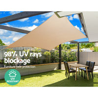 Thumbnail for Instahut Shade Sail 2x4m Rectangle 280GSM 98% Sand Shade Cloth