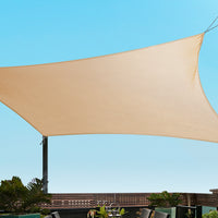 Thumbnail for Instahut Shade Sail 2x4m Rectangle 280GSM 98% Sand Shade Cloth