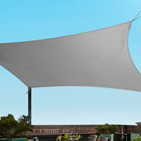 Thumbnail for Instahut Shade Sail 3x3m Square 280GSM 98% Grey Shade Cloth