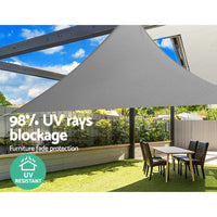 Thumbnail for Instahut Shade Sail 3x3x4.3m Triangle 280GSM 98% Grey Shade Cloth