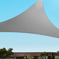 Thumbnail for Instahut Shade Sail 3x3x4.3m Triangle 280GSM 98% Grey Shade Cloth