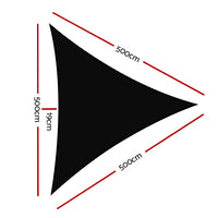 Thumbnail for Instahut Shade Sail 5x5x5m Triangle 280GSM 98% Black Shade Cloth