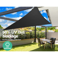 Thumbnail for Instahut Shade Sail 5x5x5m Triangle 280GSM 98% Black Shade Cloth