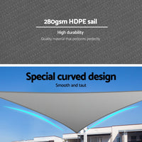 Thumbnail for Instahut Shade Sail Cloth Shadecloth Canopy Triangle 280gsm 5x5x7.1m